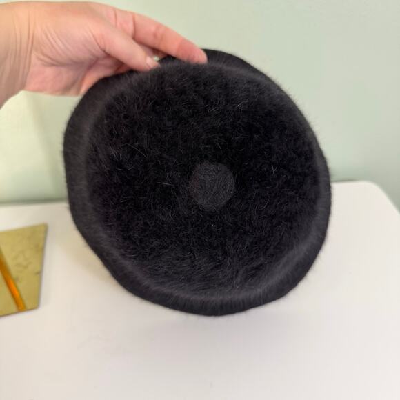Vintage Kangol Furgora Bucket Hat Black Adult 25" Small Real Fur Angora Hip Hop - Picture 8 of 8